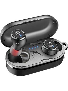 Wireless Black Ergonomic Design 55H Playtime IPX8 Waterproof Bluetooth Earbud